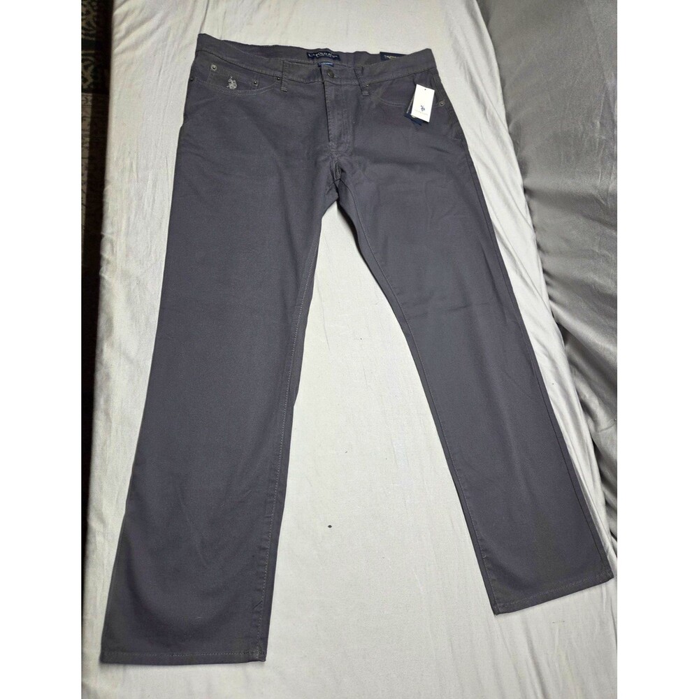 U.S. Polo Assn. Activate/Stretch Slim Straight Gray Twill Pants 36W NWT